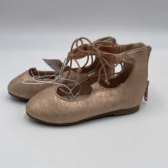 NWT The Children's Place Girl's Ballet Flat Rose Gold SIZE 5 - Picture 4 of 8